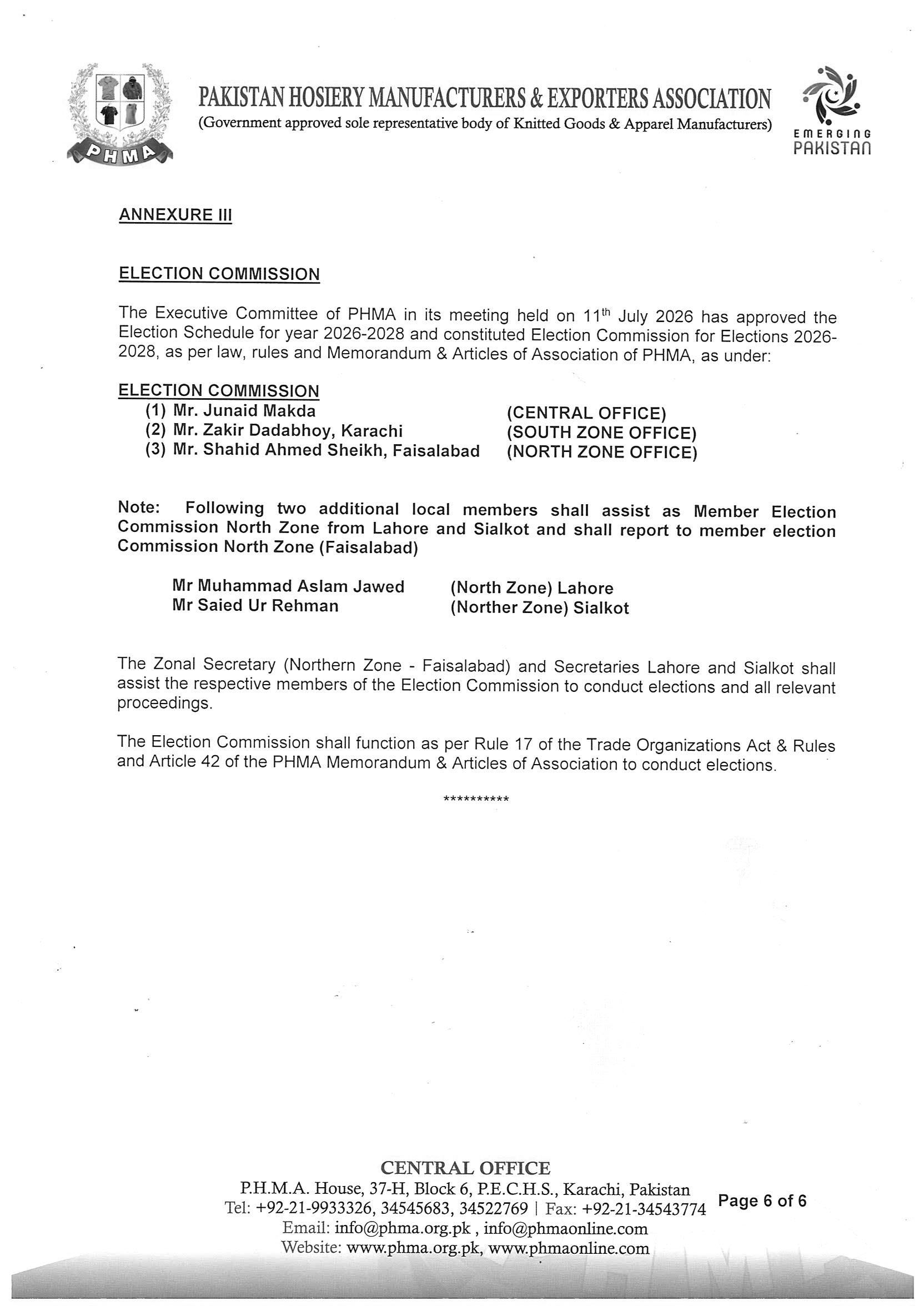 Election Schedule