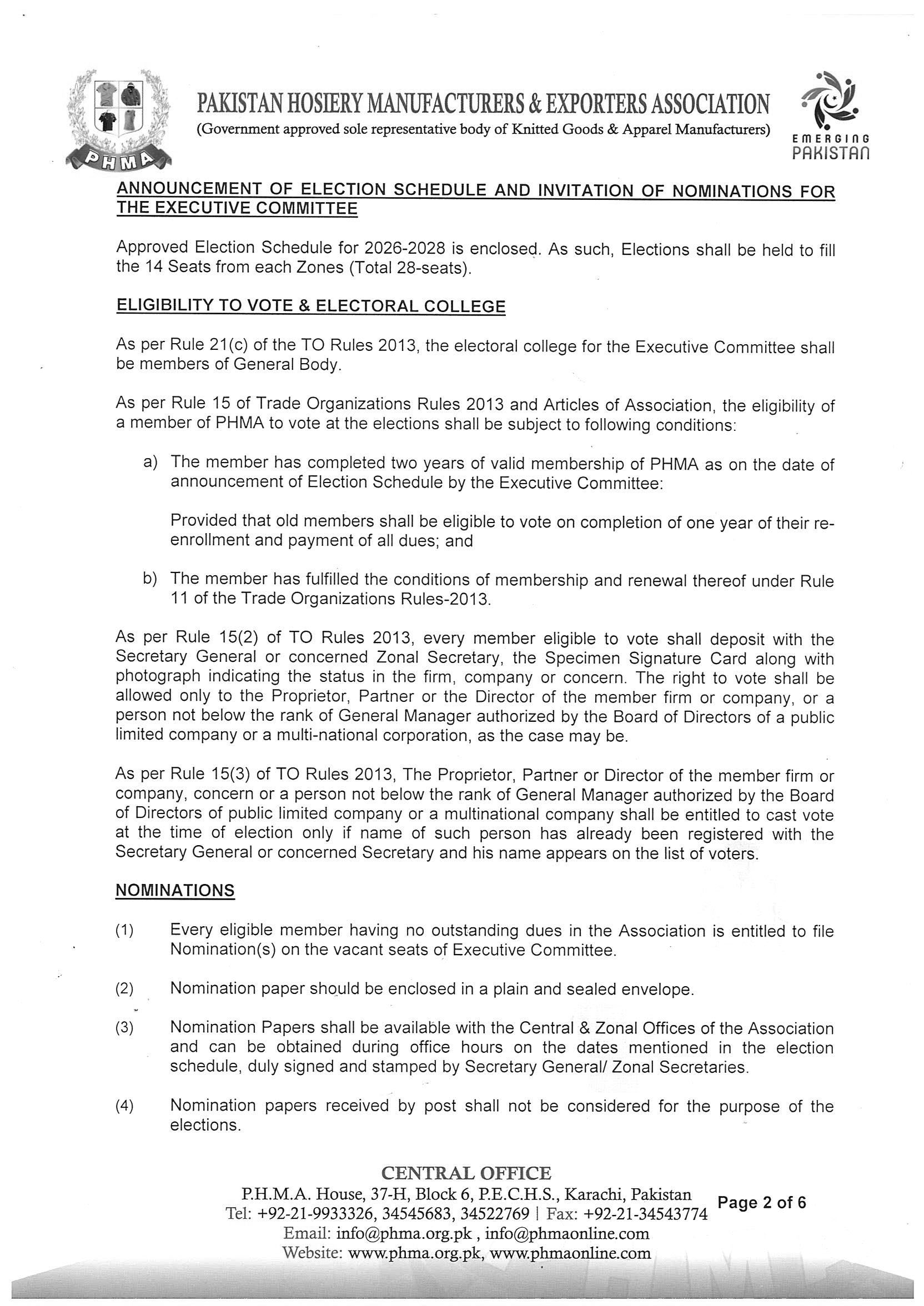 Election Schedule Page 2